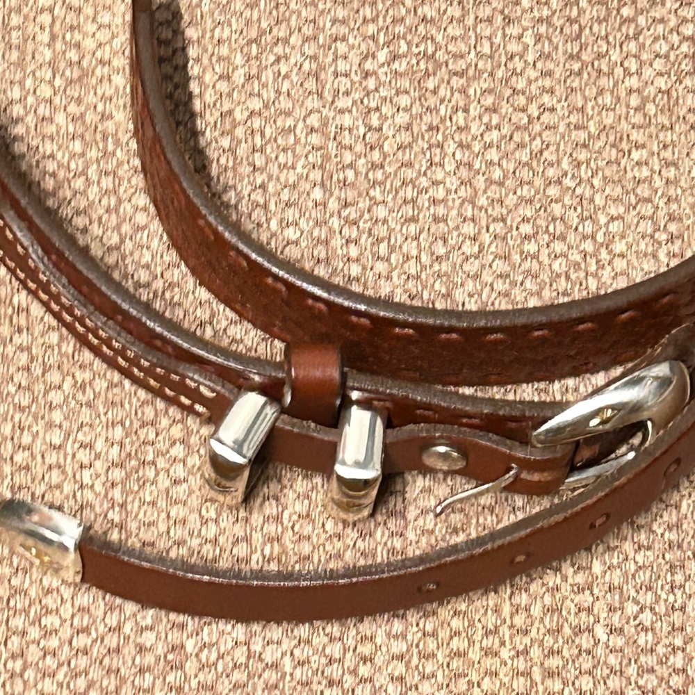 Vintage Brown Leather Ranger Belt with Silver Buckle (1996 on buckle back) - Picture 6 of 7
